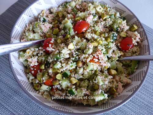 Salade fraîcheur semoule saumon et légumes