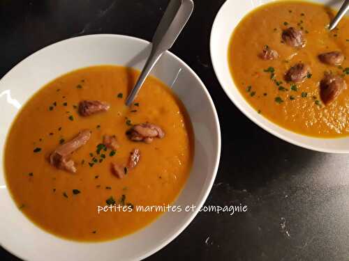 Velouté de courge muscade et marrons