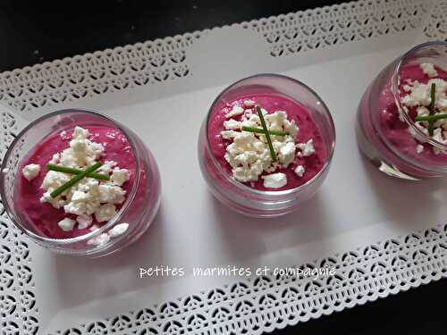 Verrines betteraves et ricotta