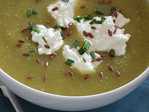 Velouté de poireau au chèvre frais