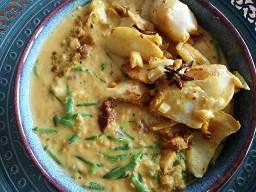 Curry de lentilles salicornes et cabillaud