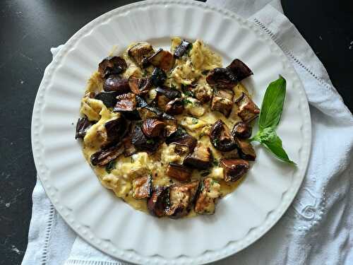 Omelette aux aubergines grillées