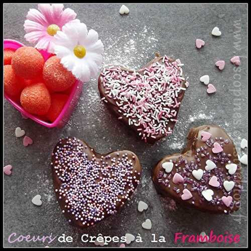 Coeurs de Crêpes framboise & chocolat - Petites Recettes Entre Copines by Celinou