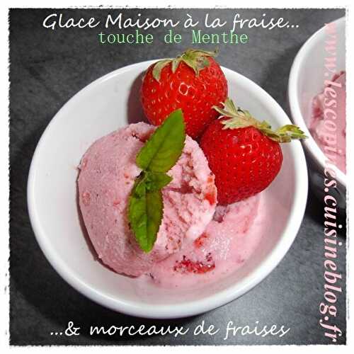 Glace HOME MADE à la fraise.