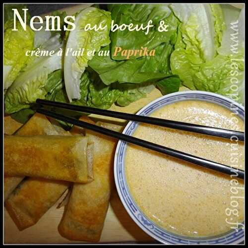 Nems au Boeuf & sa crème ail et paprika (inspiré de Nathou) - Petites Recettes Entre Copines by Celinou