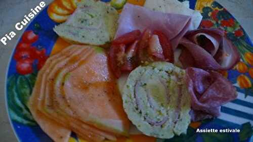 Assiette estivale jambon melon et mozzarella