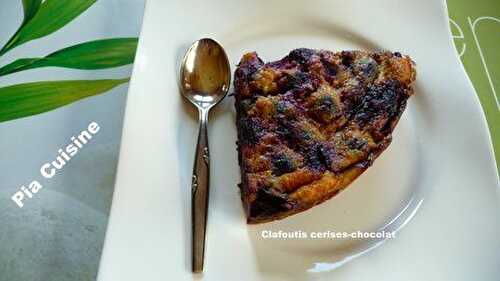 Clafoutis cerises-chocolat