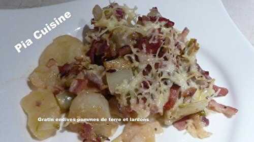 Gratin endives pommes de terre et lardons