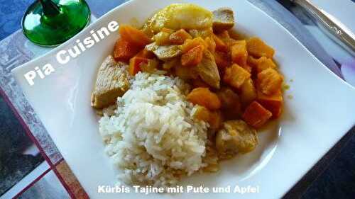 Kurbis Tajine mit Pute und Apfel