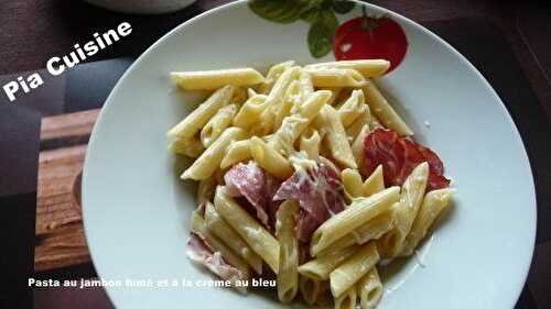 Pâtes au jambon fumé et à la crème de fromage au Bleu fondu