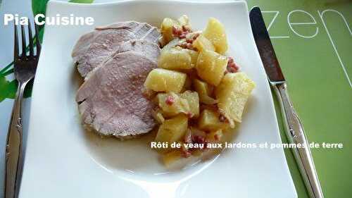 Rôti de veau aux lardons et pommes de terre