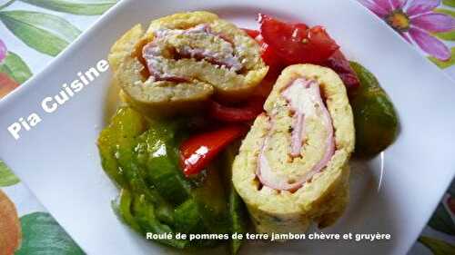 Roulé de pommes de terre, jambon et fromage