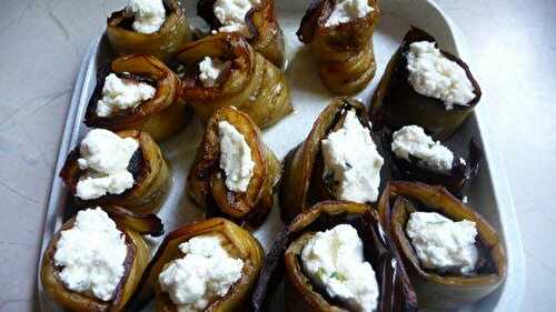 Roulée d'aubergines au chèvre frais