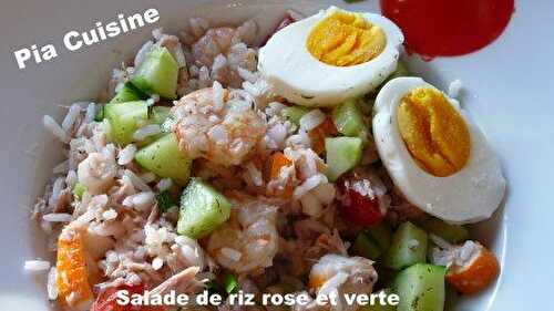 Salade de riz rose et verte