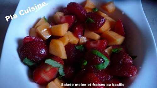 Salade melon et fraises au basilic