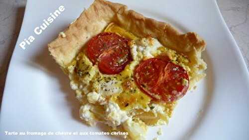 Tarte au fromage de chèvre et tomates cerises