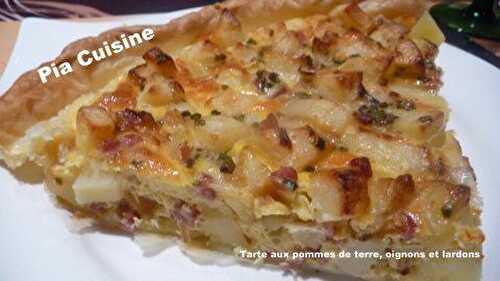 Tarte aux pommes de terre, oignons et lardons -                         Pia Cuisine    
