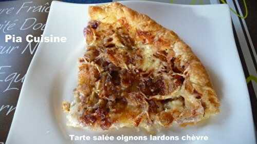 Tarte salée oignons lardons chèvre