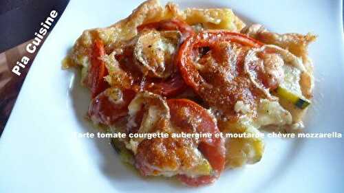 Tarte tomate courgette aubergine à la moutarde chèvre et mozzarella -                         Pia Cuisine    