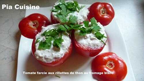 Tomates farçies aux rillettes de thon au fromage blanc