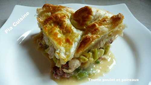 Tourte au poulet et poireaux