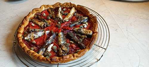 Tarte feuilletée aux tomates et sardines