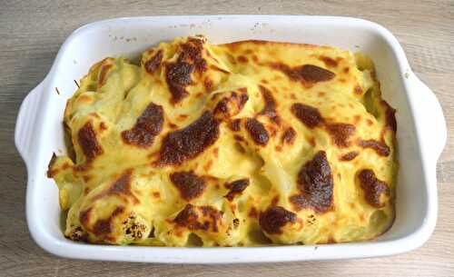 Gratin de chou-fleur et poireau à la béchamel