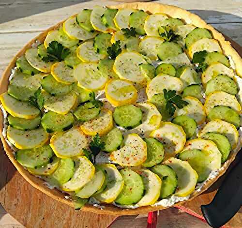 Tarte aux courgettes et concombre