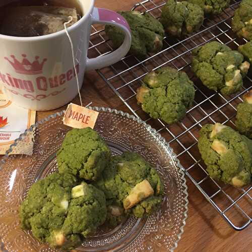 Cookies au thé matcha et chocolat blanc