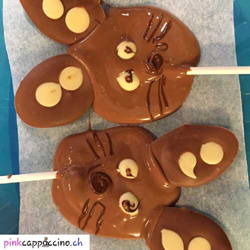 Sucettes en lapins en Chocolat 