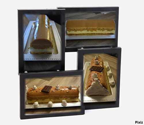 Bûche Vanille caramélisées et Caramel beurre salé