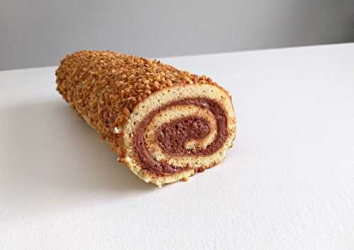 Bûche praliné, caramel