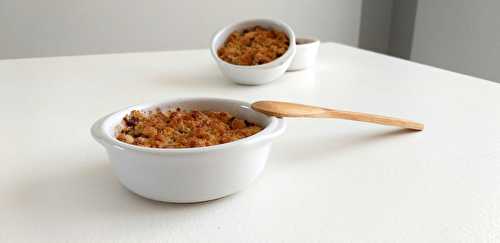 Crumble pommes, bananes et pépites de chocolat