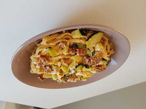 Fettuccine aux courgettes et chorizo