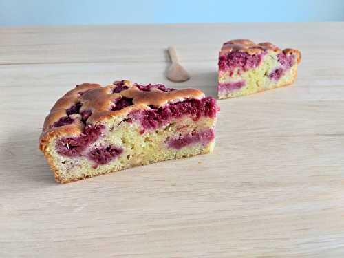 Gateau au yaourt framboises, chocolat blanc