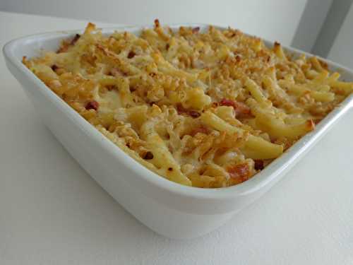 Gratin de macaronis lardons, mozzarella - Plaisir-Goumand