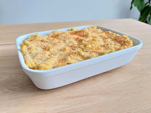 Gratin de pâtes au cheddar