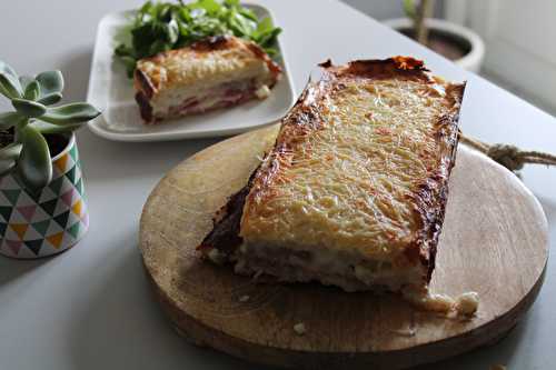 Croque-cake au jambon et fromage -