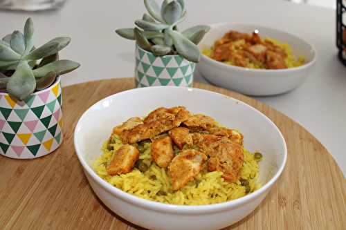 Poulet tandoori et son riz à l'indienne