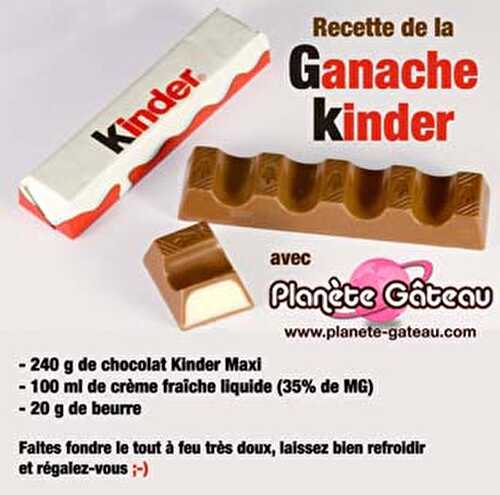 La Ganache Kinder recette facile pour vos gâteaux cake design - Blog Planete Gateau