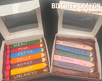 Biscuits crayon – Cadeau maîtresse fin d’année