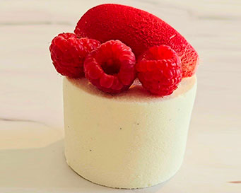 Entremets framboise et vanille