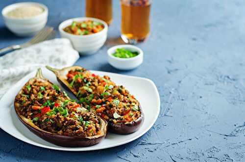 Aubergines au thon et légumes