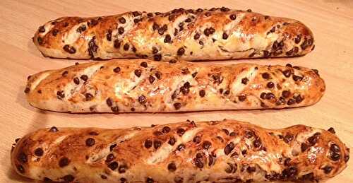 Baguette viennoise aux pépites de chocolat