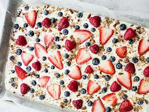 Barres glacées au yaourt et fruits de saison