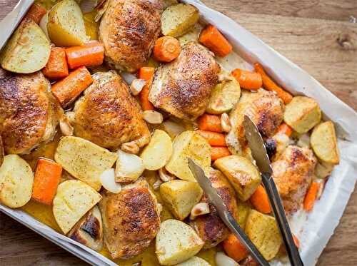 Blancs de poulet pomme de terre et carotte au four