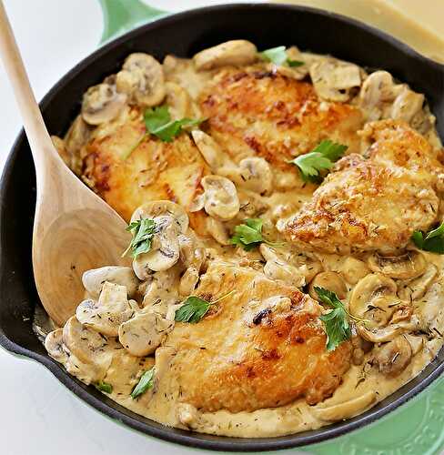 Blanquette de poulet et champignons