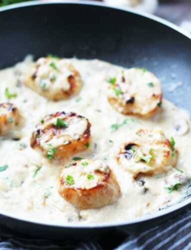 Blanquette de saint-jacques aux champignons