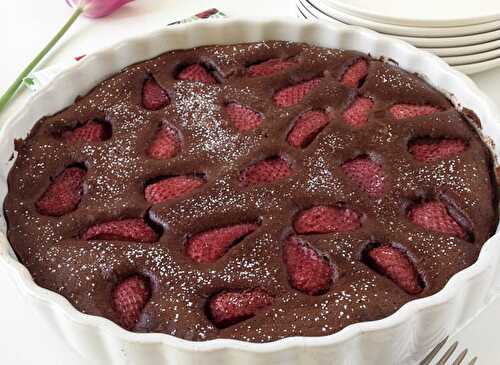 Clafoutis au Chocolat et aux Fraises au Thermomix