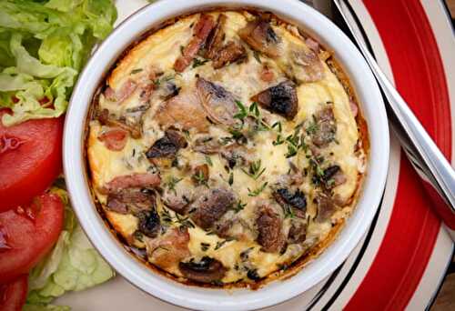 Clafoutis aux champignons et lardon léger